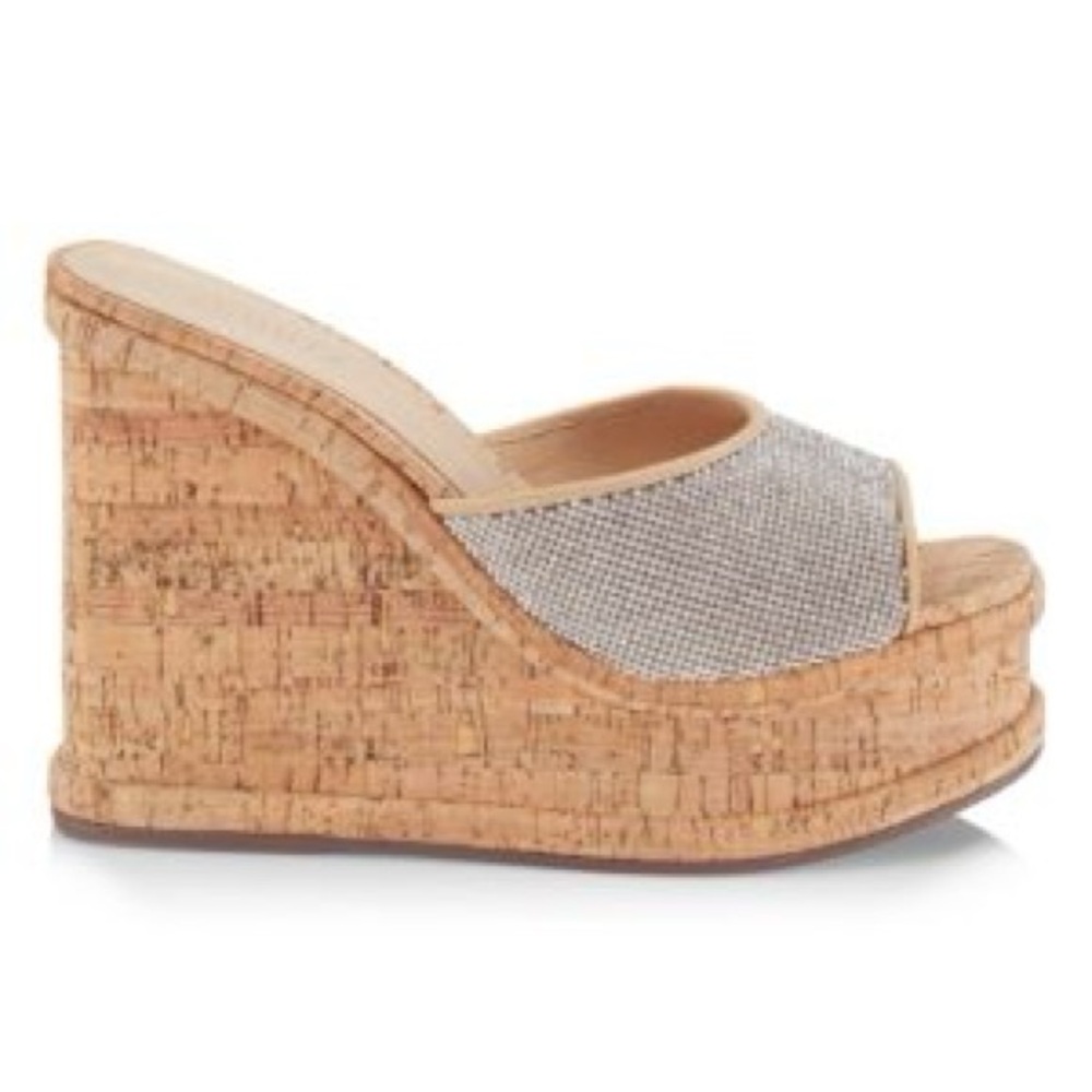 SCHUTZ Dalle Crystal-Embellished Wedge Sandals